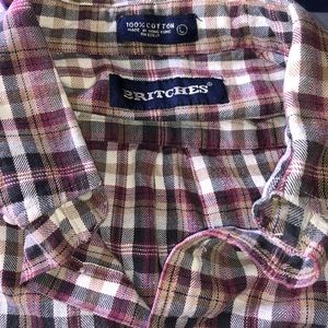Britches long sleeve button up flannel shirt L